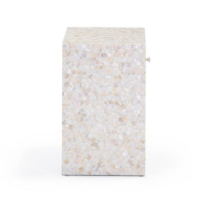 TOV Furniture Piara 22" Handcrafted Mother of Pearl Inlaid Nightstand for Elegant Bedroom Storage & Style TOV-B54464