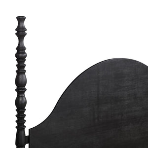 TOV Furniture Rosalie Ash Bed - Sculptural Solid Wood Design with Curved Headboard for Timeless Bedroom Elegance Black / King TOV-B54486