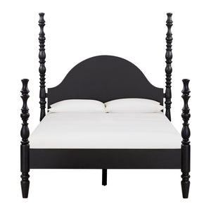 TOV Furniture Rosalie Ash Bed - Sculptural Solid Wood Design with Curved Headboard for Timeless Bedroom Elegance Black / Queen TOV-B54487