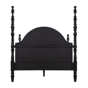 TOV Furniture Rosalie Ash Bed - Sculptural Solid Wood Design with Curved Headboard for Timeless Bedroom Elegance Black / Queen TOV-B54487