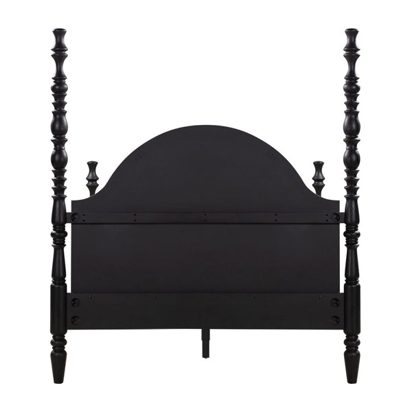 TOV Furniture Rosalie Ash Bed - Sculptural Solid Wood Design with Curved Headboard for Timeless Bedroom Elegance Black / Queen TOV-B54487