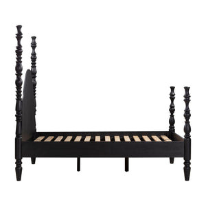 TOV Furniture Rosalie Ash Bed - Sculptural Solid Wood Design with Curved Headboard for Timeless Bedroom Elegance Black / Queen TOV-B54487
