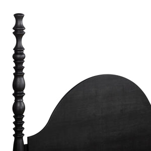 TOV Furniture Rosalie Ash Bed - Sculptural Solid Wood Design with Curved Headboard for Timeless Bedroom Elegance Black / Queen TOV-B54487