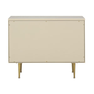 TOV Furniture Trident 28" Modern Nightstand with Soft-Close Drawers and Vegan-Leather Handles for Stylish Storage Taupe TOV-B54500