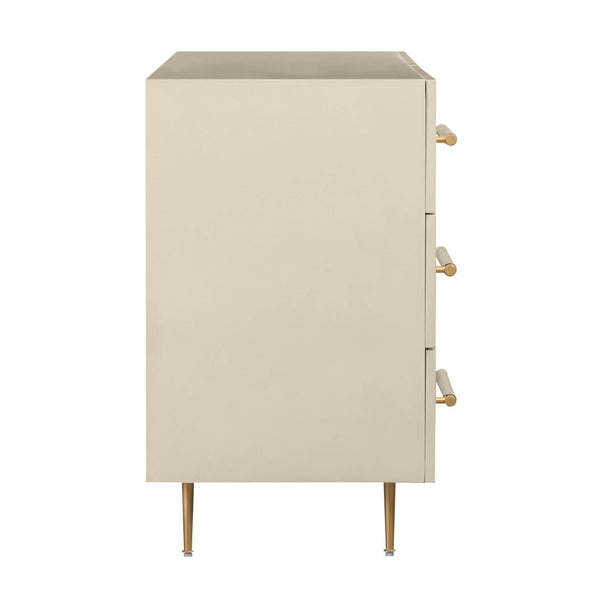 TOV Furniture Trident 62" 6-Drawer Dresser - Modern Minimalist Design with Brass Accents & Soft-Close Storage Drawers Taupe TOV-B54501