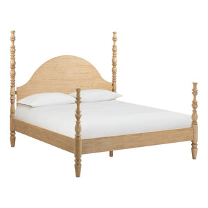 TOV Furniture Rosalie Ash Bed - Sculptural Solid Wood Design with Curved Headboard for Timeless Bedroom Elegance Natural / King TOV-B54508