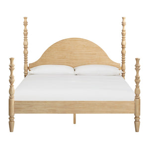 TOV Furniture Rosalie Ash Bed - Sculptural Solid Wood Design with Curved Headboard for Timeless Bedroom Elegance Natural / King TOV-B54508
