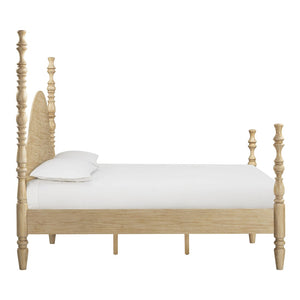 TOV Furniture Rosalie Ash Bed - Sculptural Solid Wood Design with Curved Headboard for Timeless Bedroom Elegance Natural / King TOV-B54508