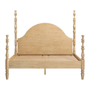 TOV Furniture Rosalie Ash Bed - Sculptural Solid Wood Design with Curved Headboard for Timeless Bedroom Elegance Natural / King TOV-B54508