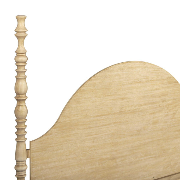 TOV Furniture Rosalie Ash Bed - Sculptural Solid Wood Design with Curved Headboard for Timeless Bedroom Elegance Natural / King TOV-B54508