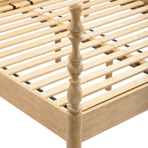 TOV Furniture Rosalie Ash Bed - Sculptural Solid Wood Design with Curved Headboard for Timeless Bedroom Elegance Natural / King TOV-B54508