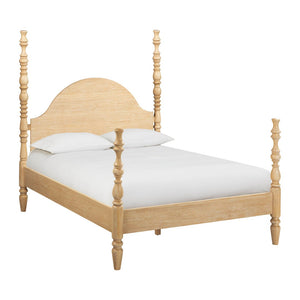 TOV Furniture Rosalie Ash Bed - Sculptural Solid Wood Design with Curved Headboard for Timeless Bedroom Elegance Natural / Queen TOV-B54509