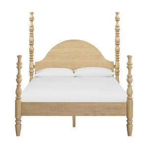 TOV Furniture Rosalie Ash Bed - Sculptural Solid Wood Design with Curved Headboard for Timeless Bedroom Elegance Natural / Queen TOV-B54509