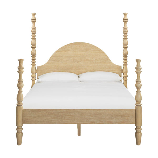 TOV Furniture Rosalie Ash Bed - Sculptural Solid Wood Design with Curved Headboard for Timeless Bedroom Elegance Natural / Queen TOV-B54509