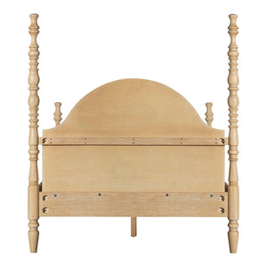TOV Furniture Rosalie Ash Bed - Sculptural Solid Wood Design with Curved Headboard for Timeless Bedroom Elegance Natural / Queen TOV-B54509