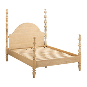 TOV Furniture Rosalie Ash Bed - Sculptural Solid Wood Design with Curved Headboard for Timeless Bedroom Elegance Natural / Queen TOV-B54509