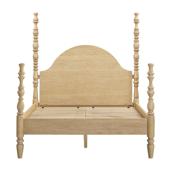 TOV Furniture Rosalie Ash Bed - Sculptural Solid Wood Design with Curved Headboard for Timeless Bedroom Elegance Natural / Queen TOV-B54509