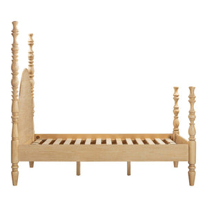 TOV Furniture Rosalie Ash Bed - Sculptural Solid Wood Design with Curved Headboard for Timeless Bedroom Elegance Natural / Queen TOV-B54509