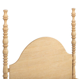 TOV Furniture Rosalie Ash Bed - Sculptural Solid Wood Design with Curved Headboard for Timeless Bedroom Elegance Natural / Queen TOV-B54509