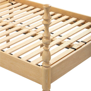 TOV Furniture Rosalie Ash Bed - Sculptural Solid Wood Design with Curved Headboard for Timeless Bedroom Elegance Natural / Queen TOV-B54509