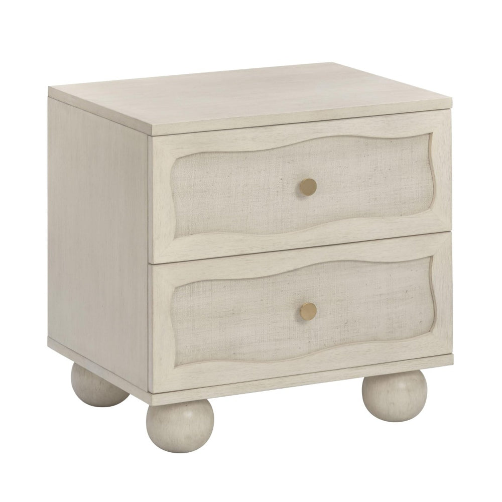 TOV Furniture Grappa 22" Coastal Boho Nightstand with 2 Soft-Close Drawers and Natural Raffia Accents for Storage TOV-B54520