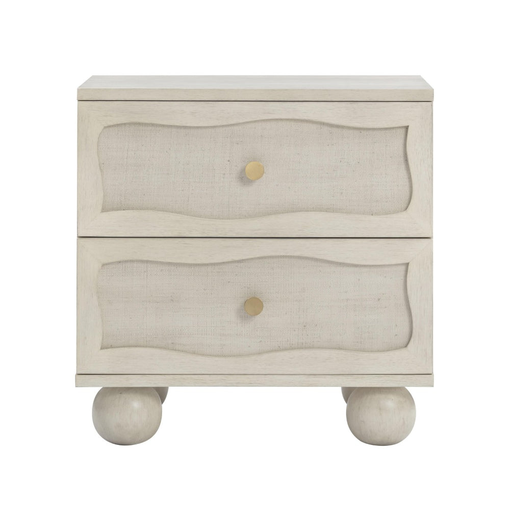 TOV Furniture Grappa 22" Coastal Boho Nightstand with 2 Soft-Close Drawers and Natural Raffia Accents for Storage TOV-B54520