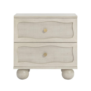 TOV Furniture Grappa 22" Coastal Boho Nightstand with 2 Soft-Close Drawers and Natural Raffia Accents for Storage TOV-B54520