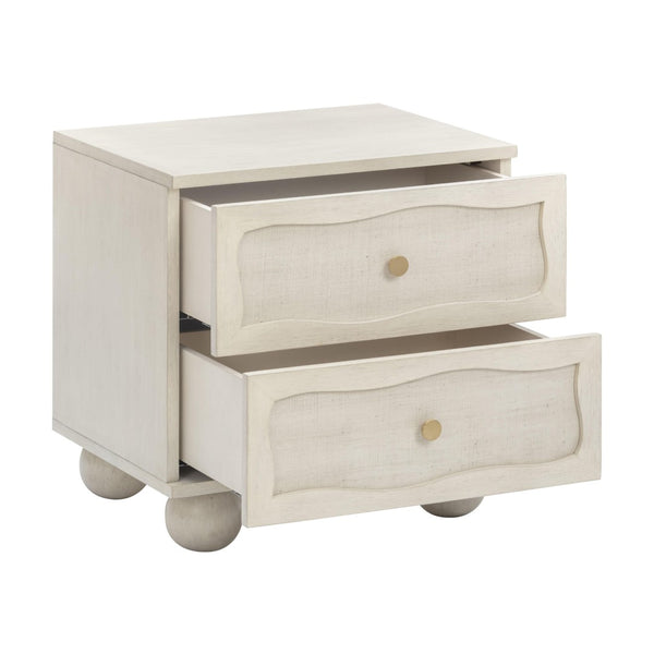 TOV Furniture Grappa 22" Coastal Boho Nightstand with 2 Soft-Close Drawers and Natural Raffia Accents for Storage TOV-B54520