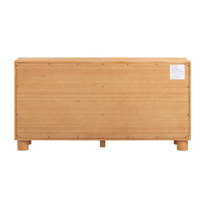TOV Furniture Miles 62" Handcrafted Natural Wood 6-Drawer Dresser with Smooth Push-to-Open Drawers & Elegance TOV-B54540