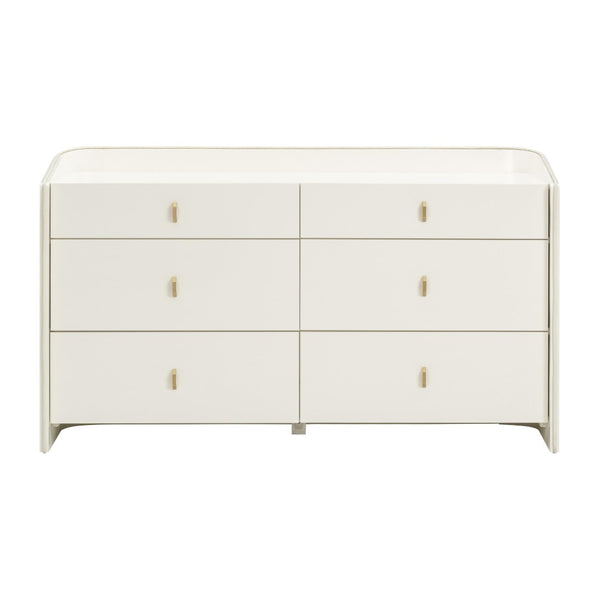 TOV Furniture Collins 56" Cream 6-Drawer Dresser with Gold Accents - Stylish Storage Solution for Modern Bedrooms TOV-B54541
