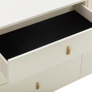 TOV Furniture Collins 56" Cream 6-Drawer Dresser with Gold Accents - Stylish Storage Solution for Modern Bedrooms TOV-B54541