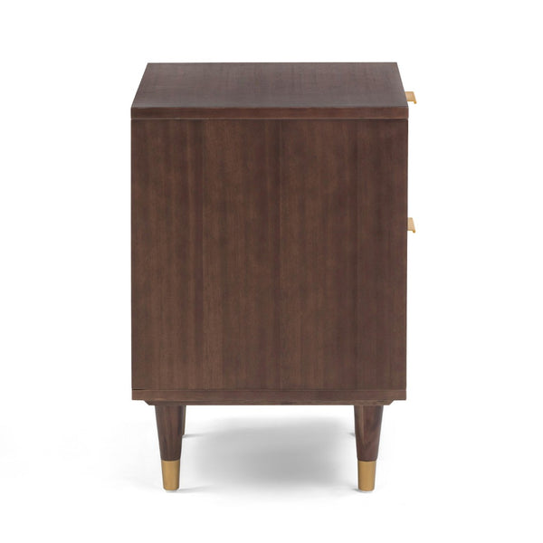 TOV Furniture Sierra 22" Nightstand with Cane Accents and Soft-Close Drawers for Stylish Bedroom Storage Solutions Dark Brown TOV-B54554