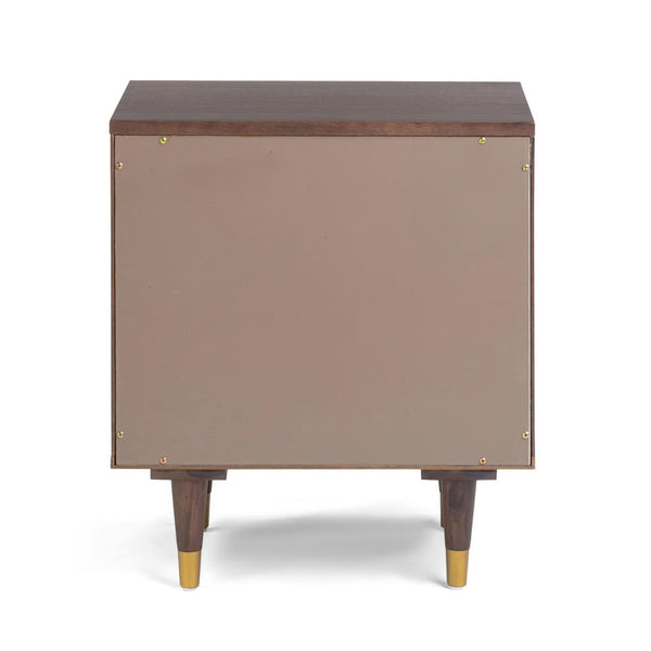 TOV Furniture Sierra 22" Nightstand with Cane Accents and Soft-Close Drawers for Stylish Bedroom Storage Solutions Dark Brown TOV-B54554