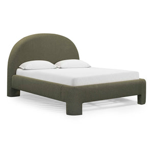TOV Furniture Orphea Boucle Bed: Modern Luxury Comfort with Durable Upholstery and Contemporary Design for Any Space Kale Green / Queen TOV-B54661