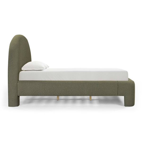 TOV Furniture Orphea Boucle Bed: Modern Luxury Comfort with Durable Upholstery and Contemporary Design for Any Space Kale Green / Queen TOV-B54661