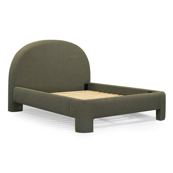 TOV Furniture Orphea Boucle Bed: Modern Luxury Comfort with Durable Upholstery and Contemporary Design for Any Space Kale Green / Queen TOV-B54661