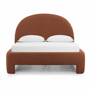 TOV Furniture Orphea Boucle Bed: Modern Luxury Comfort with Durable Upholstery and Contemporary Design for Any Space Autumn Red / Queen TOV-B54662