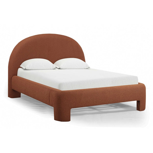 TOV Furniture Orphea Boucle Bed: Modern Luxury Comfort with Durable Upholstery and Contemporary Design for Any Space Autumn Red / Queen TOV-B54662