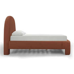 TOV Furniture Orphea Boucle Bed: Modern Luxury Comfort with Durable Upholstery and Contemporary Design for Any Space Autumn Red / Queen TOV-B54662