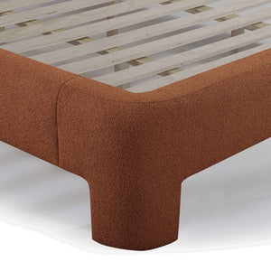 TOV Furniture Orphea Boucle Bed: Modern Luxury Comfort with Durable Upholstery and Contemporary Design for Any Space Autumn Red / Queen TOV-B54662
