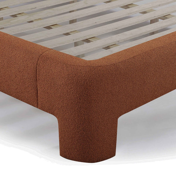 TOV Furniture Orphea Boucle Bed: Modern Luxury Comfort with Durable Upholstery and Contemporary Design for Any Space Autumn Red / Queen TOV-B54662