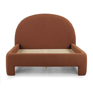 TOV Furniture Orphea Boucle Bed: Modern Luxury Comfort with Durable Upholstery and Contemporary Design for Any Space Autumn Red / Queen TOV-B54662