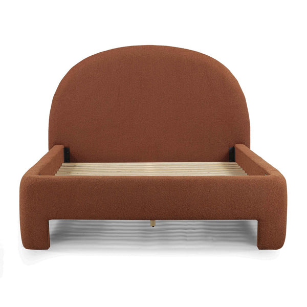 TOV Furniture Orphea Boucle Bed: Modern Luxury Comfort with Durable Upholstery and Contemporary Design for Any Space Autumn Red / Queen TOV-B54662