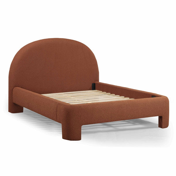 TOV Furniture Orphea Boucle Bed: Modern Luxury Comfort with Durable Upholstery and Contemporary Design for Any Space Autumn Red / Queen TOV-B54662