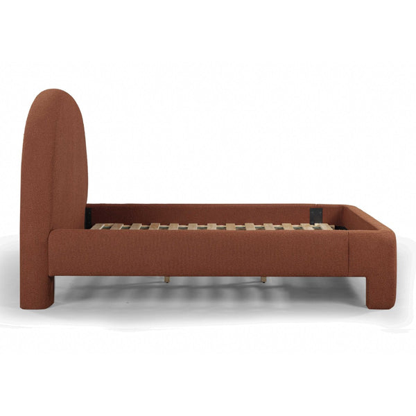 TOV Furniture Orphea Boucle Bed: Modern Luxury Comfort with Durable Upholstery and Contemporary Design for Any Space Autumn Red / Queen TOV-B54662