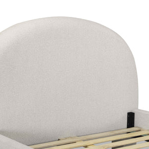 TOV Furniture Orphea Boucle Bed: Modern Luxury Comfort with Durable Upholstery and Contemporary Design for Any Space Off-White / Queen TOV-B54663