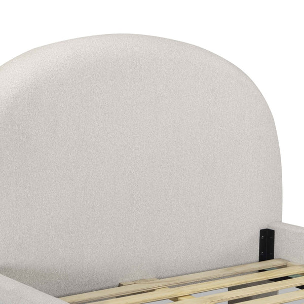 TOV Furniture Orphea Boucle Bed: Modern Luxury Comfort with Durable Upholstery and Contemporary Design for Any Space Off-White / Queen TOV-B54663