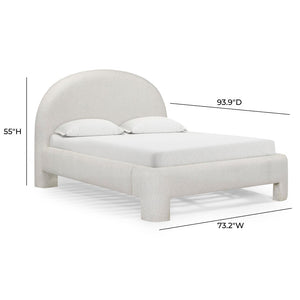 TOV Furniture Orphea Boucle Bed: Modern Luxury Comfort with Durable Upholstery and Contemporary Design for Any Space Off-White / Queen TOV-B54663