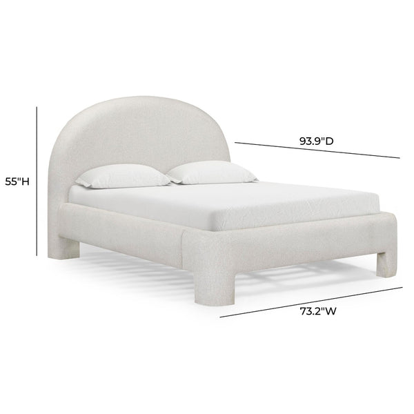 TOV Furniture Orphea Boucle Bed: Modern Luxury Comfort with Durable Upholstery and Contemporary Design for Any Space Off-White / Queen TOV-B54663