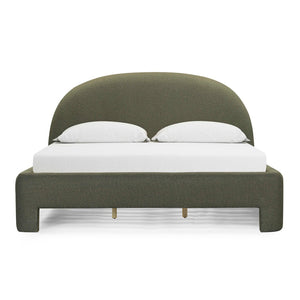 TOV Furniture Orphea Boucle Bed: Modern Luxury Comfort with Durable Upholstery and Contemporary Design for Any Space Kale Green / King TOV-B54664